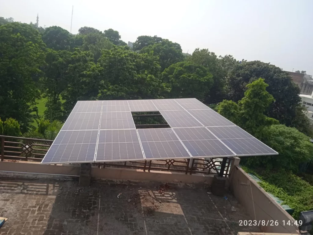 Elevated Structure 7.7kW home solar installation in Lahore Pakistan