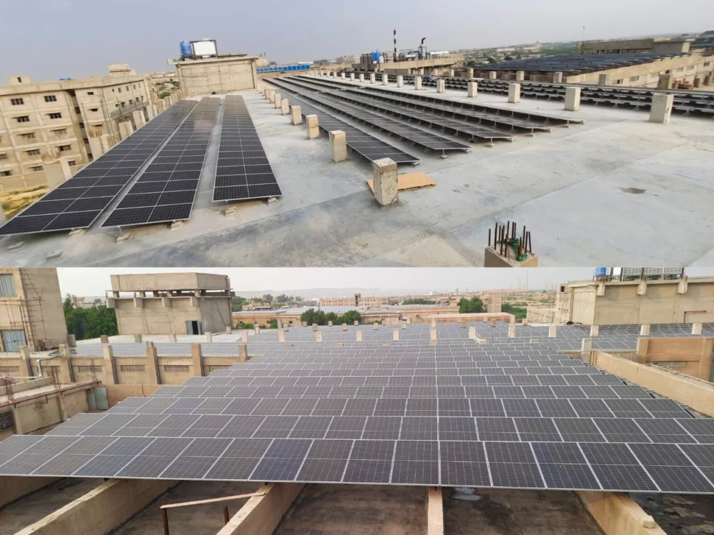 Jinko 863kw Solar panel array installed at a textile mill in Sindh Pakistan