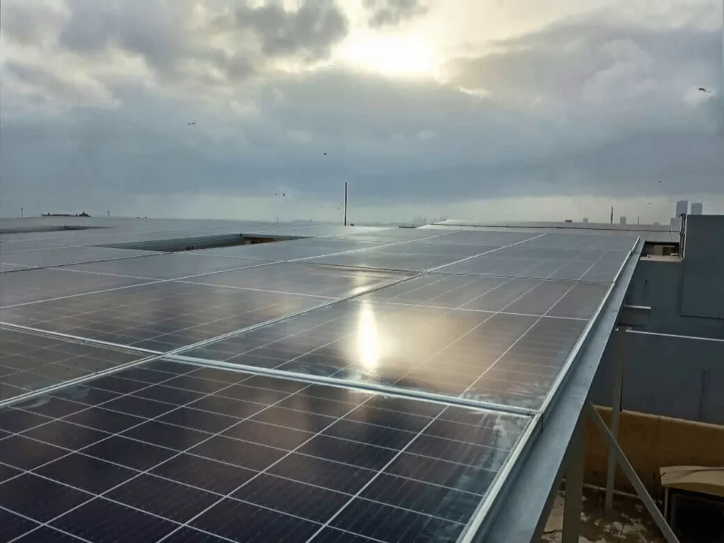 A Sky-view of Residential solar installation in Clifton Karachi