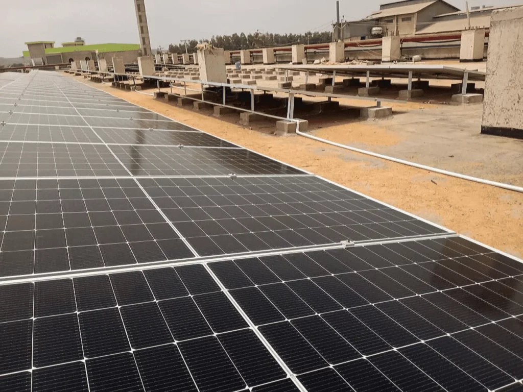 77kw Jinko Solar panels installed at a textile mill in Sindh Pakistan by Spade Innovations