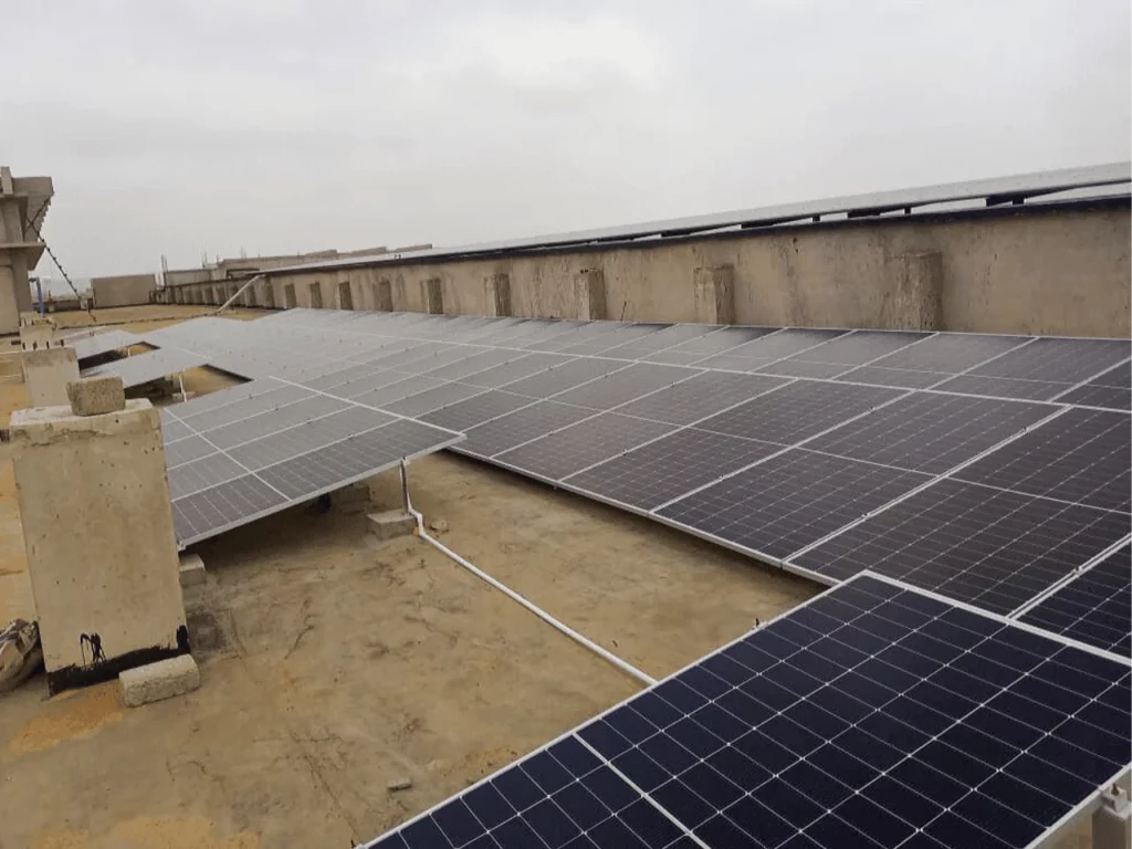 77kw Jinko Solar panels installed at a textile mill in Sindh Pakistan by Spade Innovations